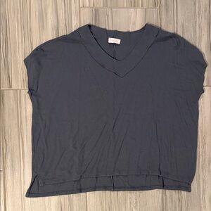 Pink Lily Charcoal V-Neck Tee